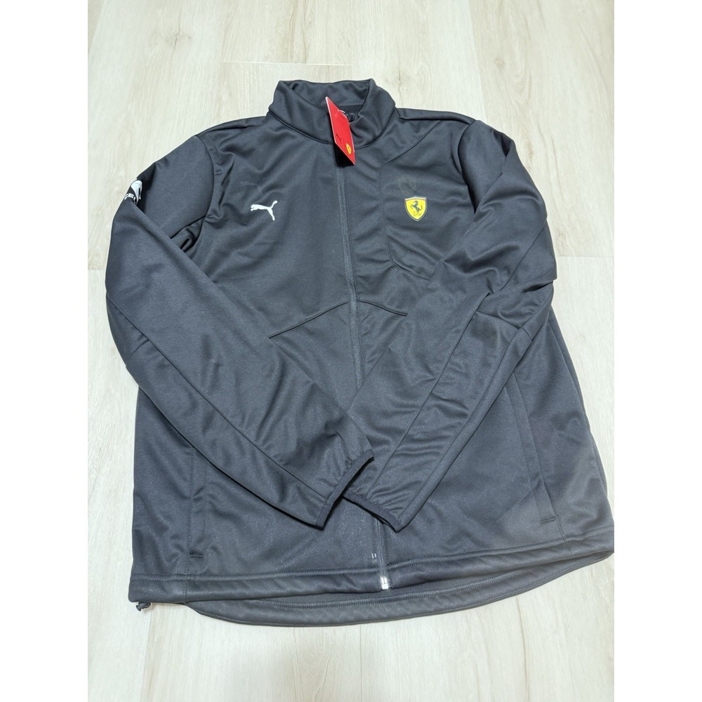 PUMA Women's Scuderia Ferrari Full Zip Track Jacket Black Size Large Coat Racing